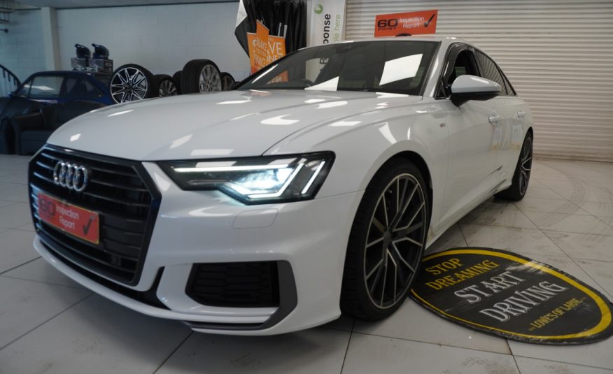 2019 (MARCH) AUDI A6 2.0 TDi S LINE 40 201BHP — 21″ ALLOYS, BLACK LEATHER