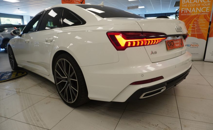 2019 (MARCH) AUDI A6 2.0 TDi S LINE 40 201BHP — 21″ ALLOYS, BLACK LEATHER