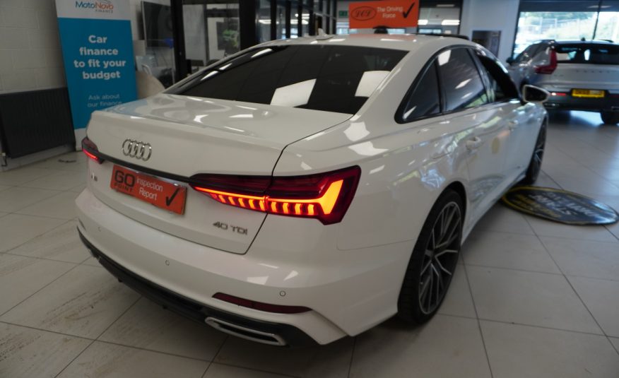 2019 (MARCH) AUDI A6 2.0 TDi S LINE 40 201BHP — 21″ ALLOYS, BLACK LEATHER
