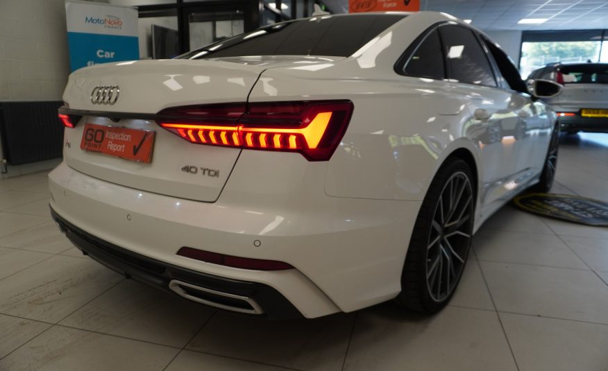 2019 (MARCH) AUDI A6 2.0 TDi S LINE 40 201BHP — 21″ ALLOYS, BLACK LEATHER