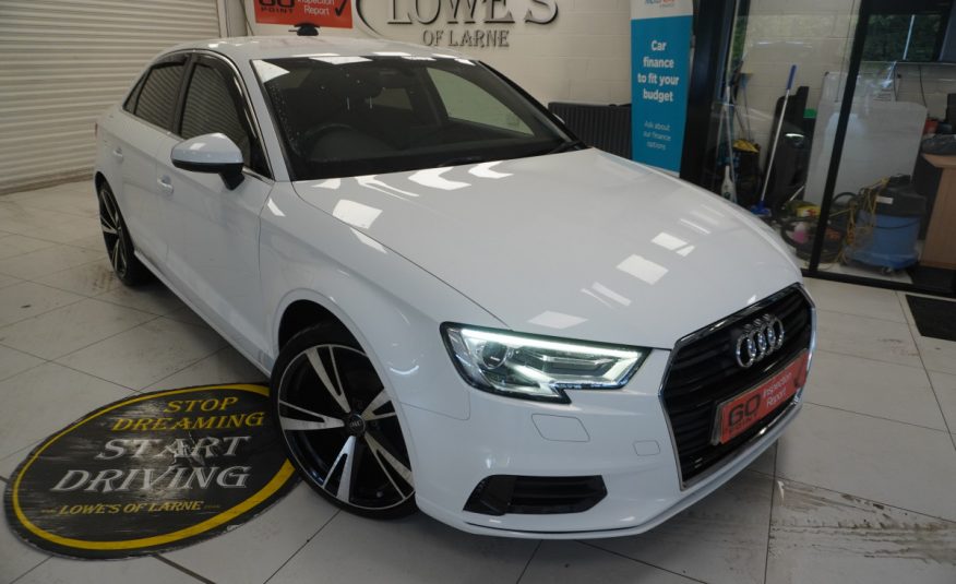 2017 (DEC) AUDI A3 1.6 TDi SPORT 4 DOOR SALOON in WHITE with 19″ ALLOYS