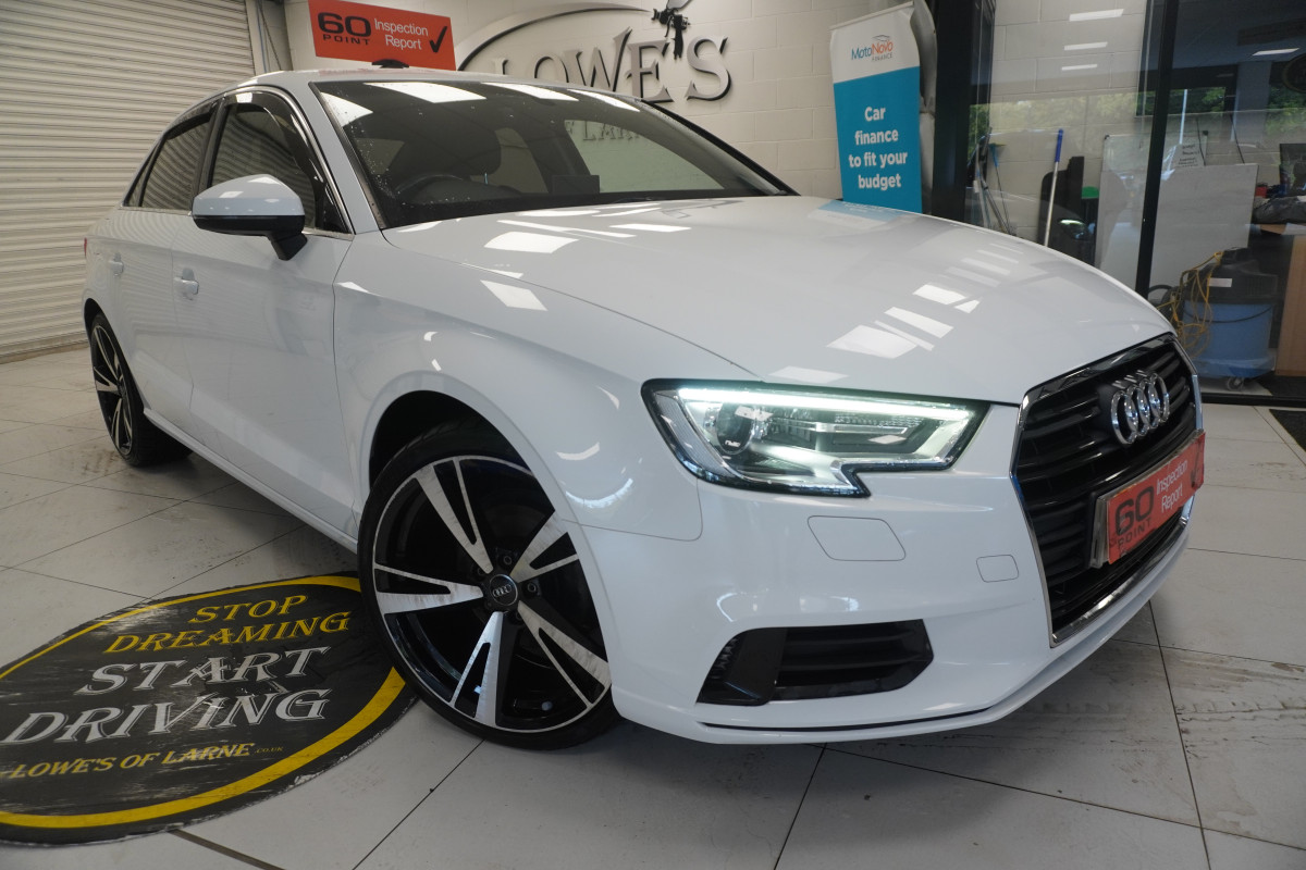 2017 (DEC) AUDI A3 1.6 TDi SPORT 4 DOOR SALOON in WHITE with 19″ ALLOYS