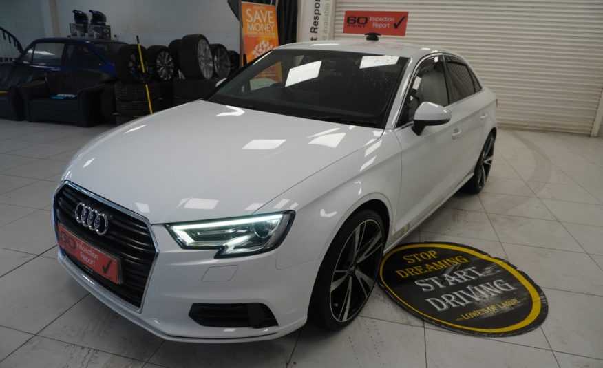 2017 (DEC) AUDI A3 1.6 TDi SPORT 4 DOOR SALOON in WHITE with 19″ ALLOYS