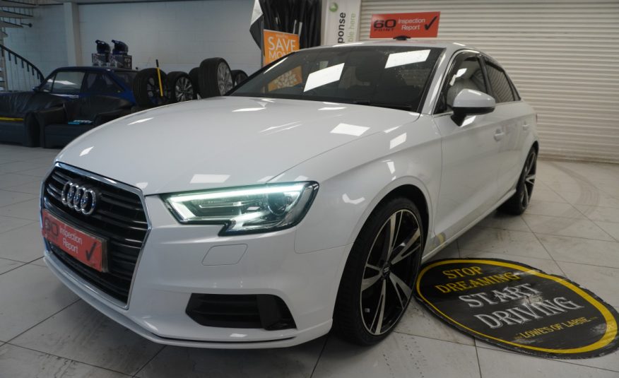2017 (DEC) AUDI A3 1.6 TDi SPORT 4 DOOR SALOON in WHITE with 19″ ALLOYS