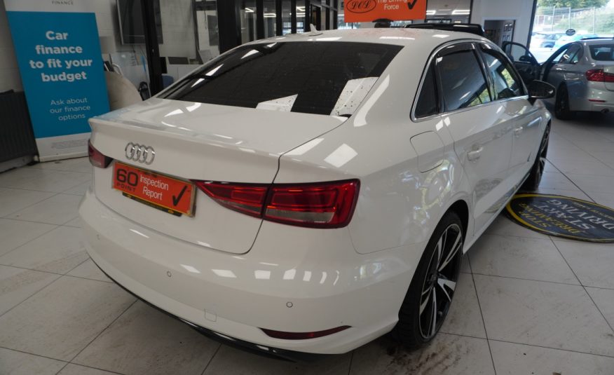2017 (DEC) AUDI A3 1.6 TDi SPORT 4 DOOR SALOON in WHITE with 19″ ALLOYS