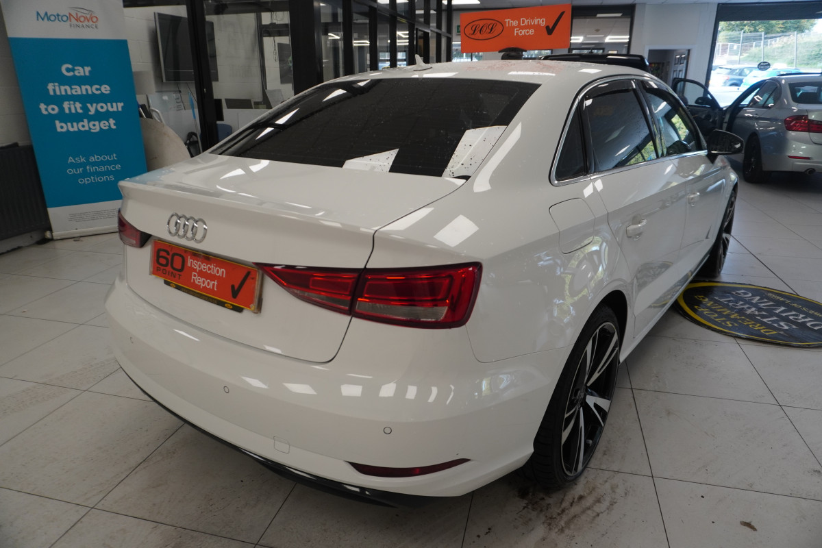 2017 (DEC) AUDI A3 1.6 TDi SPORT 4 DOOR SALOON in WHITE with 19″ ALLOYS