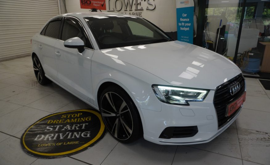 2017 (DEC) AUDI A3 1.6 TDi SPORT 4 DOOR SALOON in WHITE with 19″ ALLOYS
