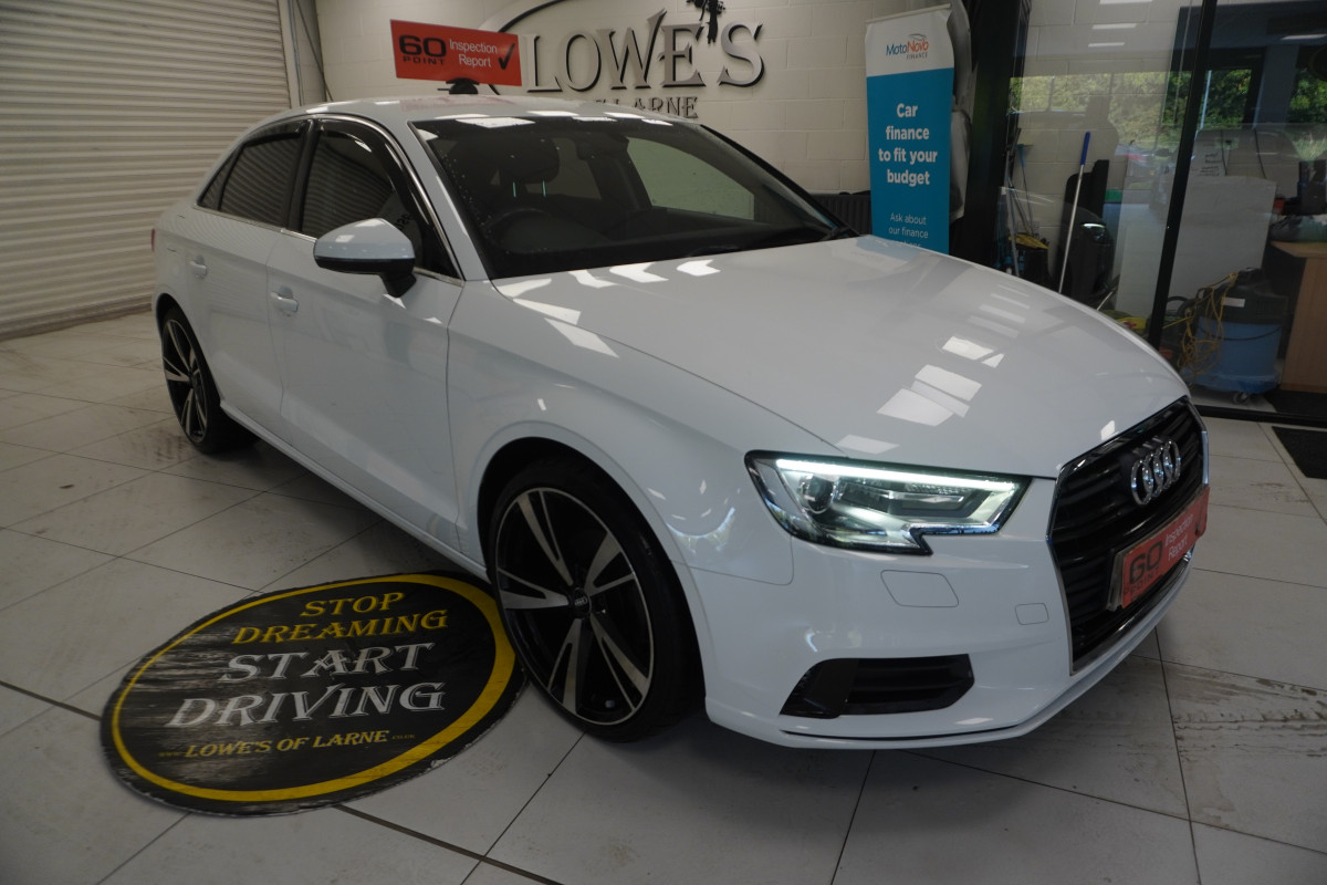 2017 (DEC) AUDI A3 1.6 TDi SPORT 4 DOOR SALOON in WHITE with 19″ ALLOYS