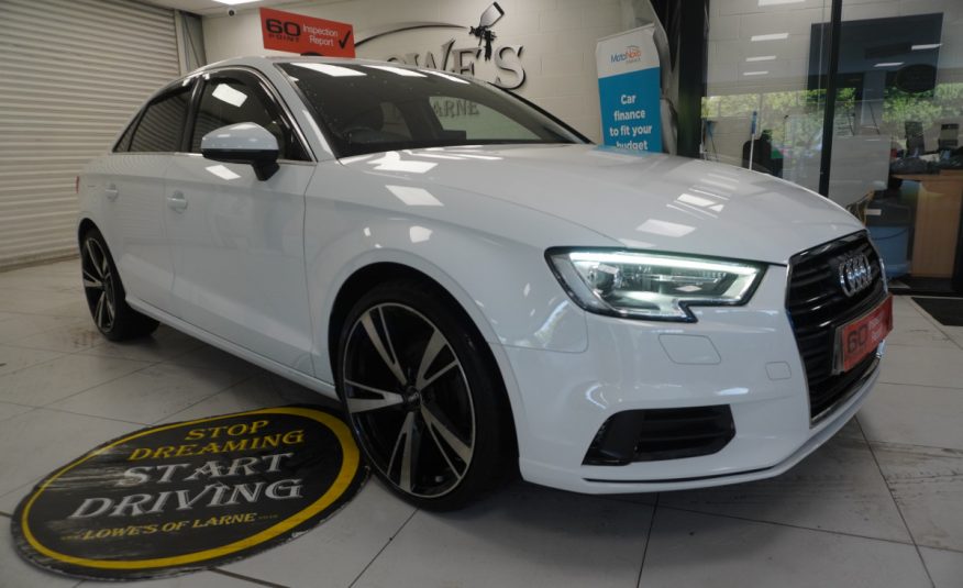 2017 (DEC) AUDI A3 1.6 TDi SPORT 4 DOOR SALOON in WHITE with 19″ ALLOYS