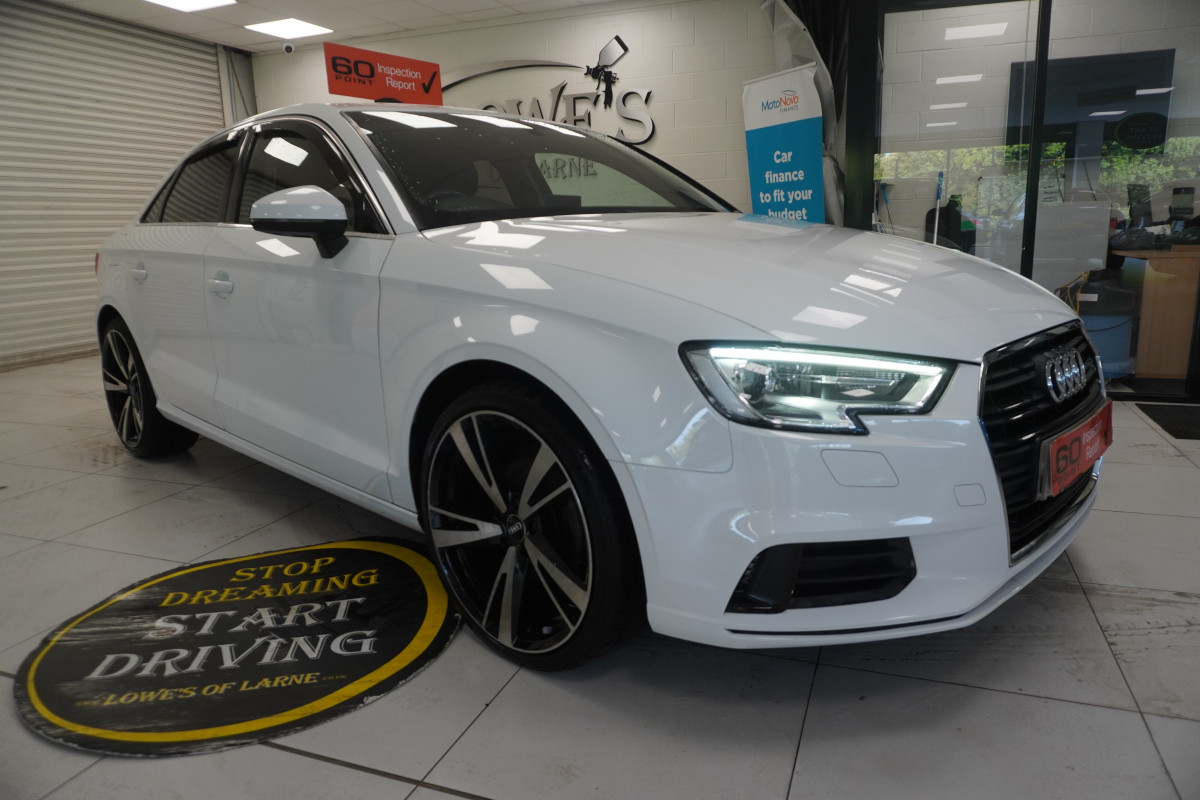 2017 (DEC) AUDI A3 1.6 TDi SPORT 4 DOOR SALOON in WHITE with 19″ ALLOYS
