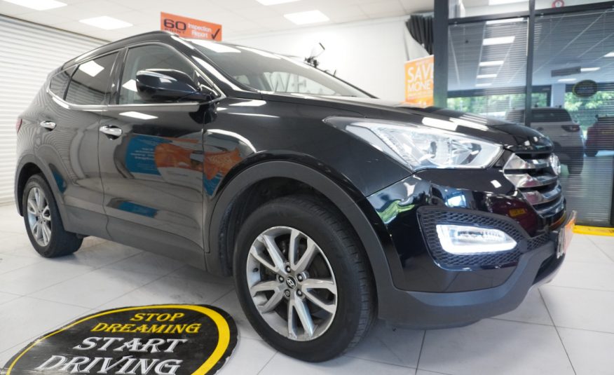 2015 HYUNDAI SANTA FE 2.2 CRDi PREMIUM with SAT NAV, BLACK LEATHER, REAR CAMERA — 7 SEATER