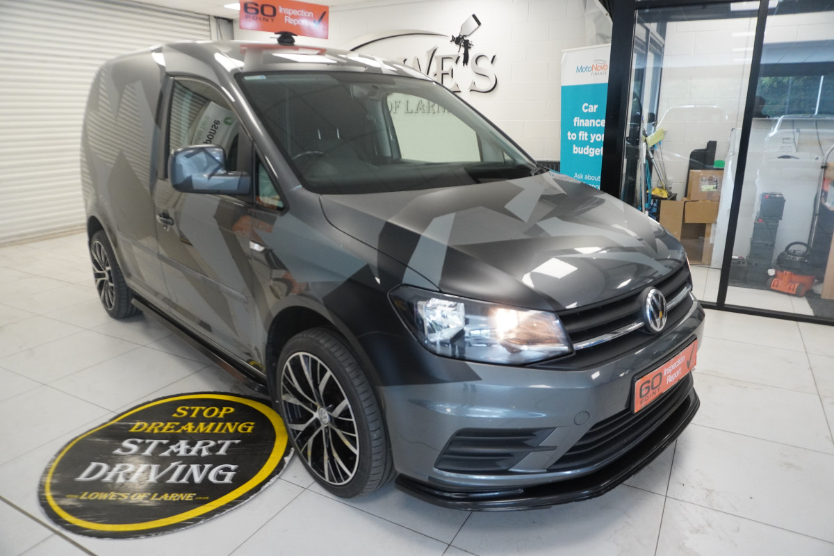 2017 (NOV) VW CADDY 2.0 TDi BlueMOTION TECH TRENDLINE (AC) — BODY KITTED with CAMO DECAL KIT — NO VAT