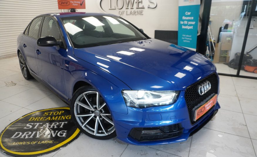 2015 AUDI A4 2.0 TDi S LINE BLACK EDITION PLUS in SEPANG BLUE with BLACK LEATHER & 19″ ALLOYS
