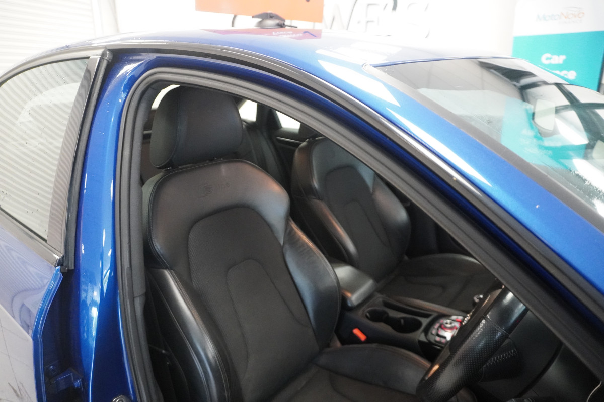 2015 AUDI A4 2.0 TDi S LINE BLACK EDITION PLUS in SEPANG BLUE with BLACK LEATHER & 19″ ALLOYS