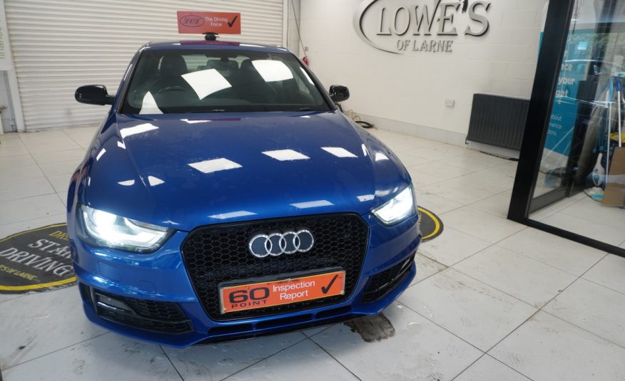 2015 AUDI A4 2.0 TDi S LINE BLACK EDITION PLUS in SEPANG BLUE with BLACK LEATHER & 19″ ALLOYS
