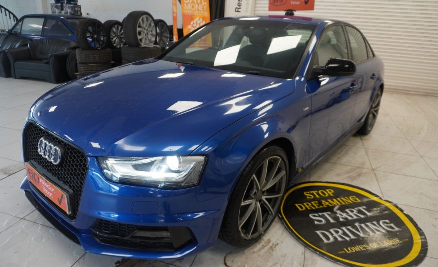 2015 AUDI A4 2.0 TDi S LINE BLACK EDITION PLUS in SEPANG BLUE with BLACK LEATHER & 19″ ALLOYS