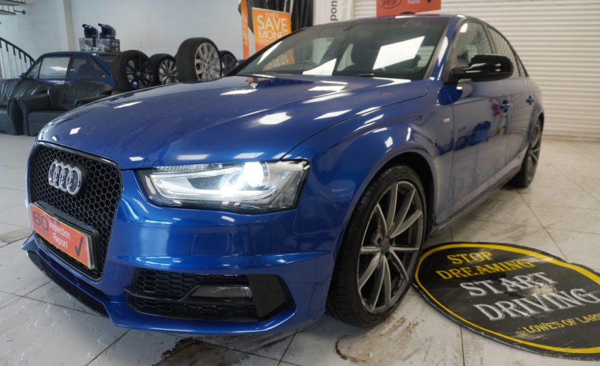 2015 AUDI A4 2.0 TDi S LINE BLACK EDITION PLUS in SEPANG BLUE with BLACK LEATHER & 19″ ALLOYS