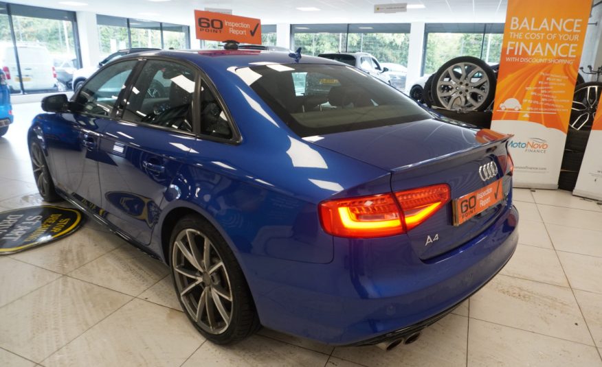 2015 AUDI A4 2.0 TDi S LINE BLACK EDITION PLUS in SEPANG BLUE with BLACK LEATHER & 19″ ALLOYS
