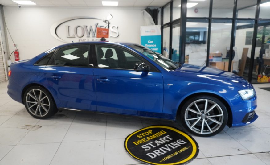 2015 AUDI A4 2.0 TDi S LINE BLACK EDITION PLUS in SEPANG BLUE with BLACK LEATHER & 19″ ALLOYS