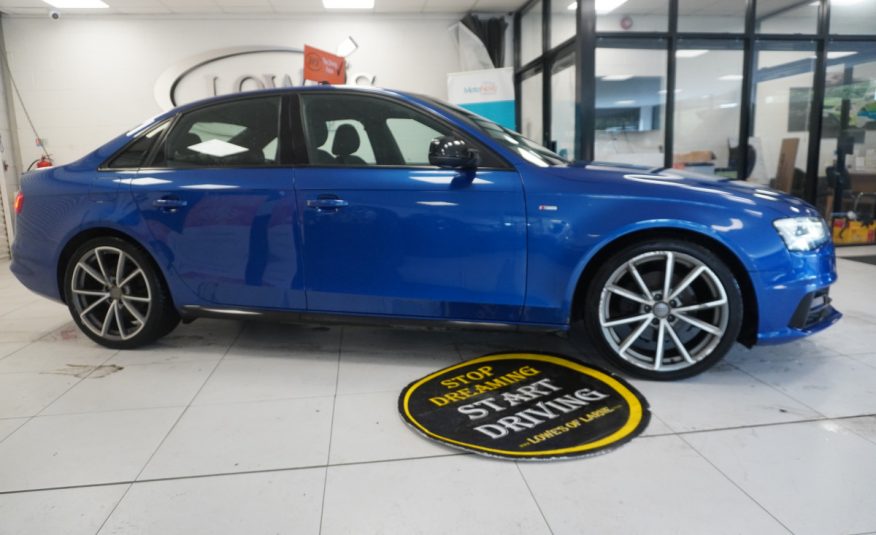 2015 AUDI A4 2.0 TDi S LINE BLACK EDITION PLUS in SEPANG BLUE with BLACK LEATHER & 19″ ALLOYS