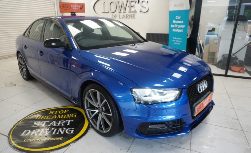 2015 AUDI A4 2.0 TDi S LINE BLACK EDITION PLUS in SEPANG BLUE with BLACK LEATHER & 19″ ALLOYS