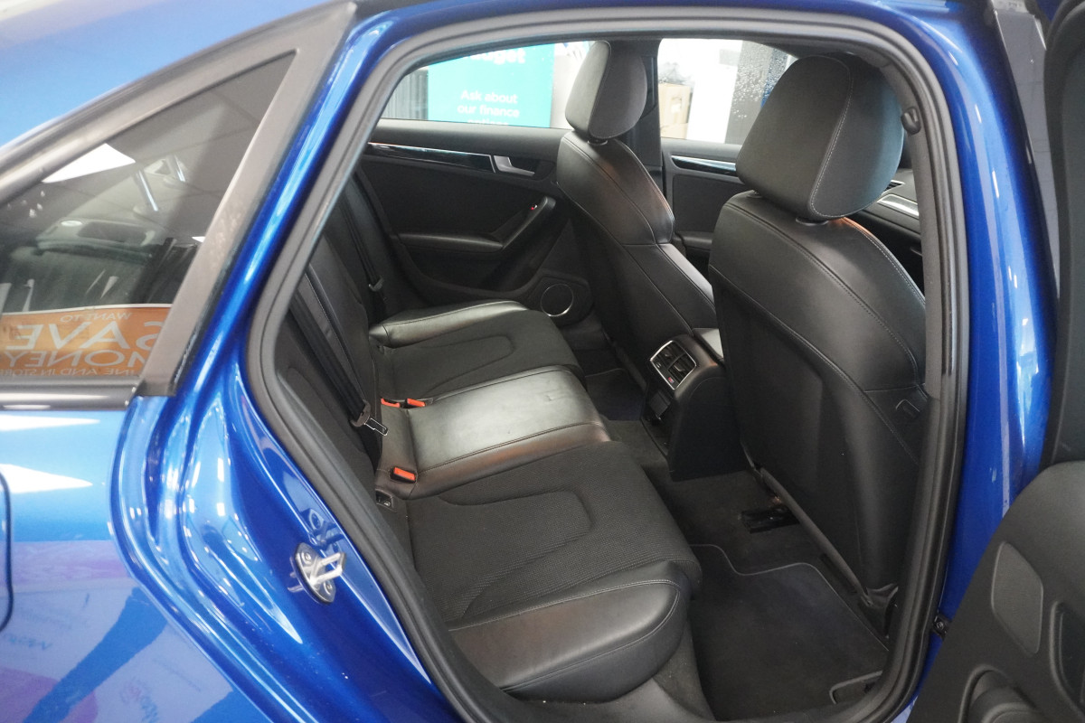 2015 AUDI A4 2.0 TDi S LINE BLACK EDITION PLUS in SEPANG BLUE with BLACK LEATHER & 19″ ALLOYS