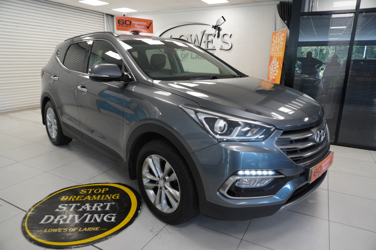2015 HYUNDAI SANTA FE 2.2 CRDi PREMIUM SE AUTOMATIC with SAT NAV, BLACK LEATHER, REAR CAMERA — 7 SEATER