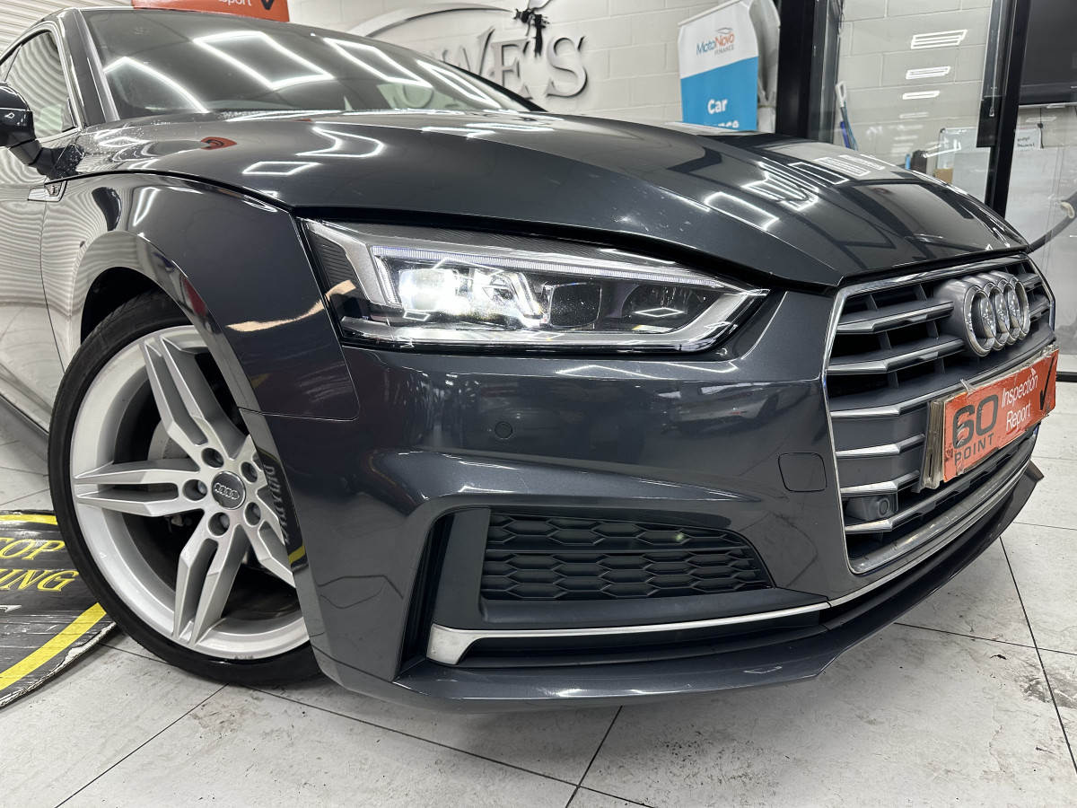 2020 (OCT) AUDI A5 2.0 TDi 40 S LINE SPORTBACK S TRONIC AUTO — BLACK LEATHER & SAT NAV