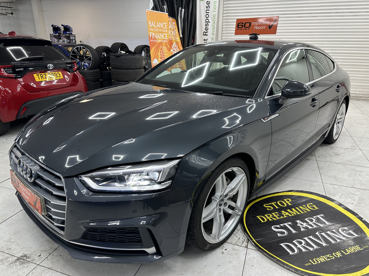 2020 (OCT) AUDI A5 2.0 TDi 40 S LINE SPORTBACK S TRONIC AUTO — BLACK LEATHER & SAT NAV