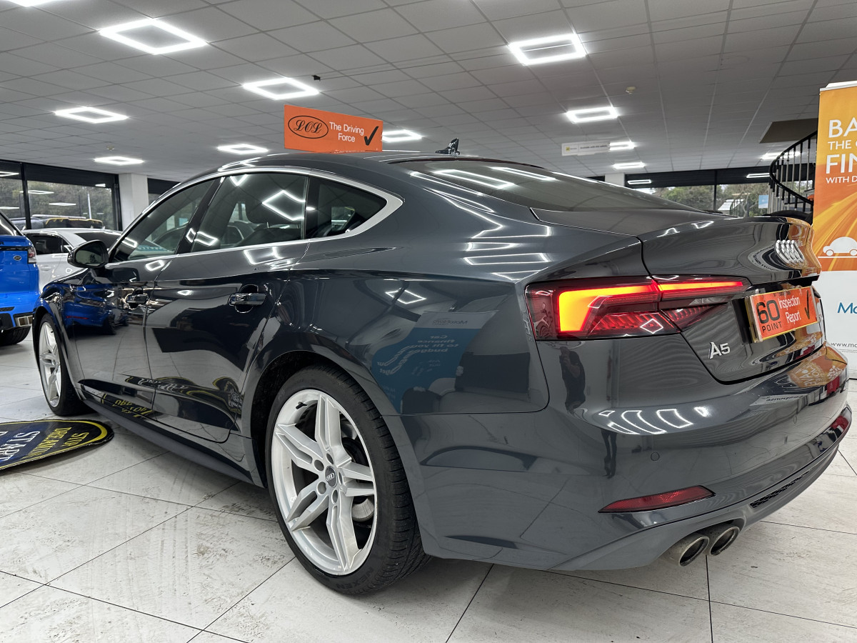 2020 (OCT) AUDI A5 2.0 TDi 40 S LINE SPORTBACK S TRONIC AUTO — BLACK LEATHER & SAT NAV