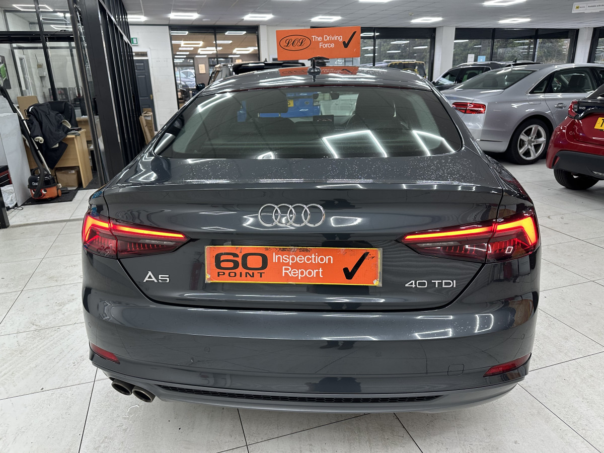 2020 (OCT) AUDI A5 2.0 TDi 40 S LINE SPORTBACK S TRONIC AUTO — BLACK LEATHER & SAT NAV