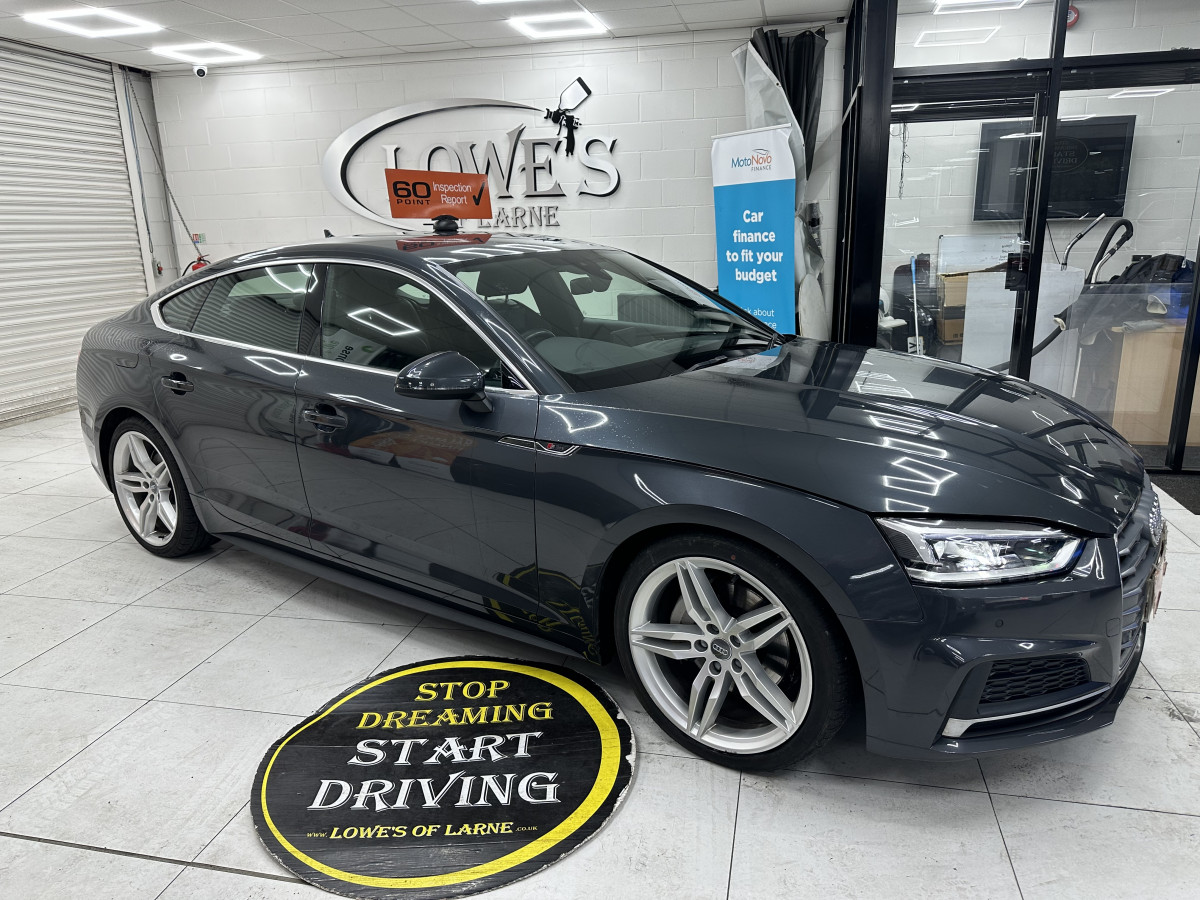 2020 (OCT) AUDI A5 2.0 TDi 40 S LINE SPORTBACK S TRONIC AUTO — BLACK LEATHER & SAT NAV
