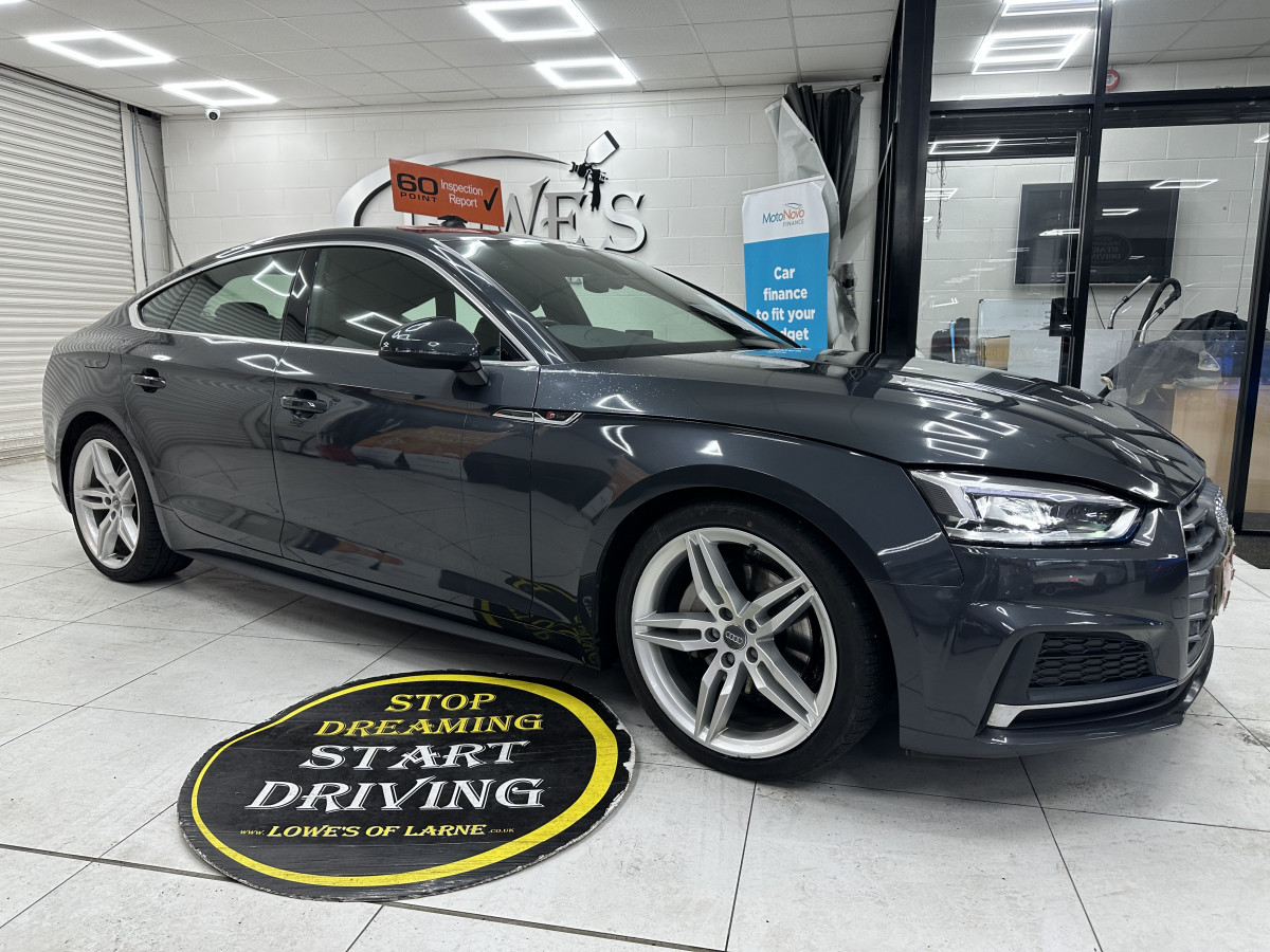2020 (OCT) AUDI A5 2.0 TDi 40 S LINE SPORTBACK S TRONIC AUTO — BLACK LEATHER & SAT NAV