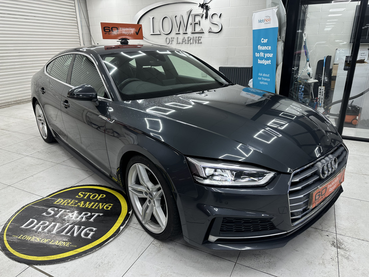 2020 (OCT) AUDI A5 2.0 TDi 40 S LINE SPORTBACK S TRONIC AUTO — BLACK LEATHER & SAT NAV