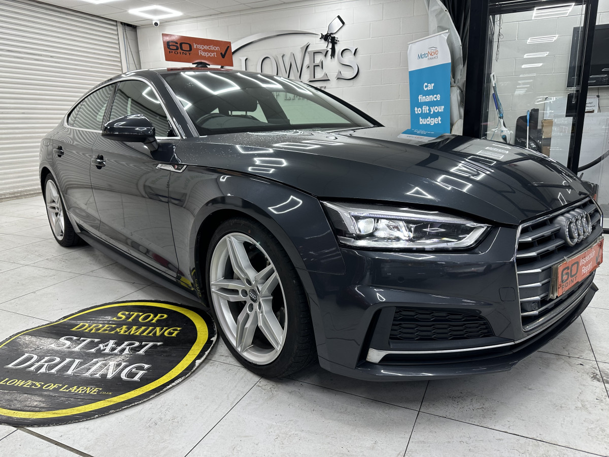 2020 (OCT) AUDI A5 2.0 TDi 40 S LINE SPORTBACK S TRONIC AUTO — BLACK LEATHER & SAT NAV