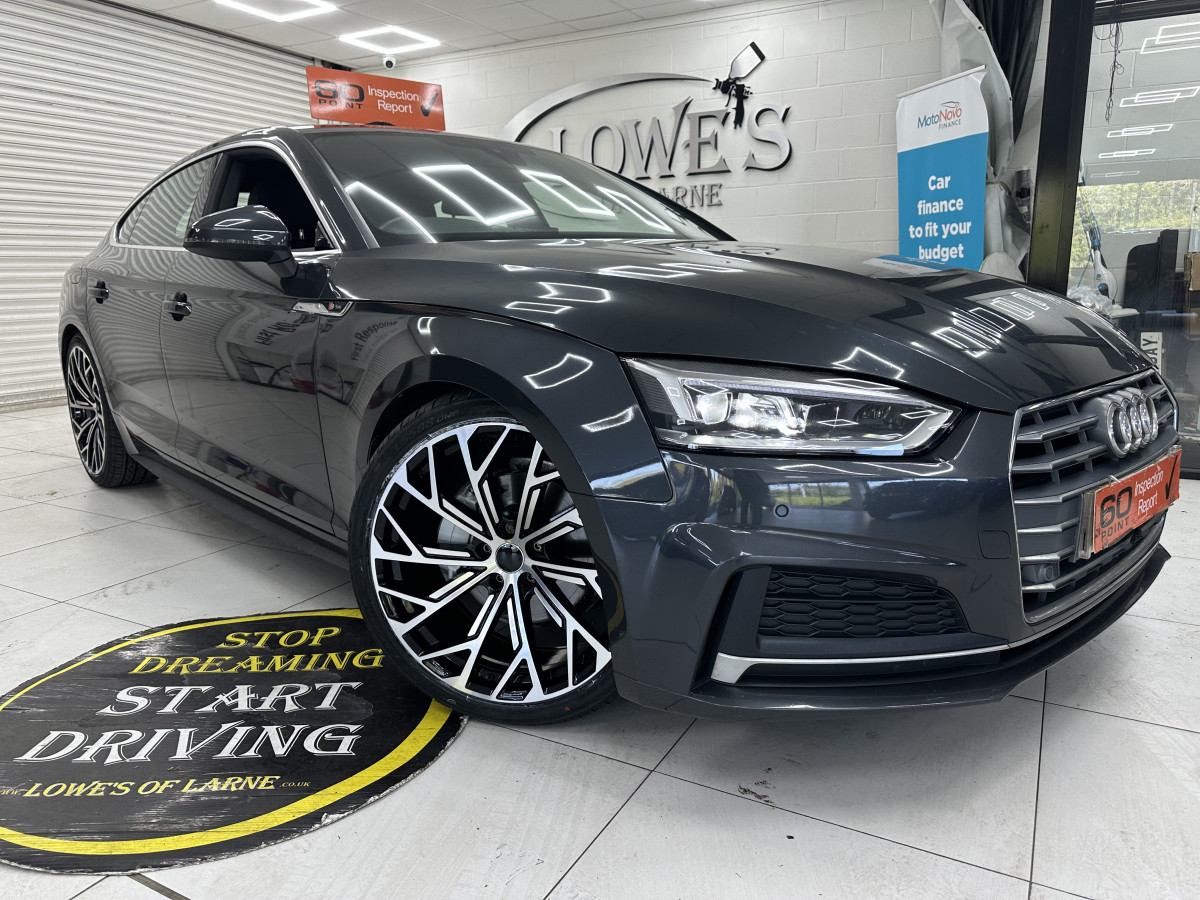 2020 (OCT) AUDI A5 2.0 TDi 40 S LINE SPORTBACK S TRONIC AUTO — BLACK LEATHER & SAT NAV