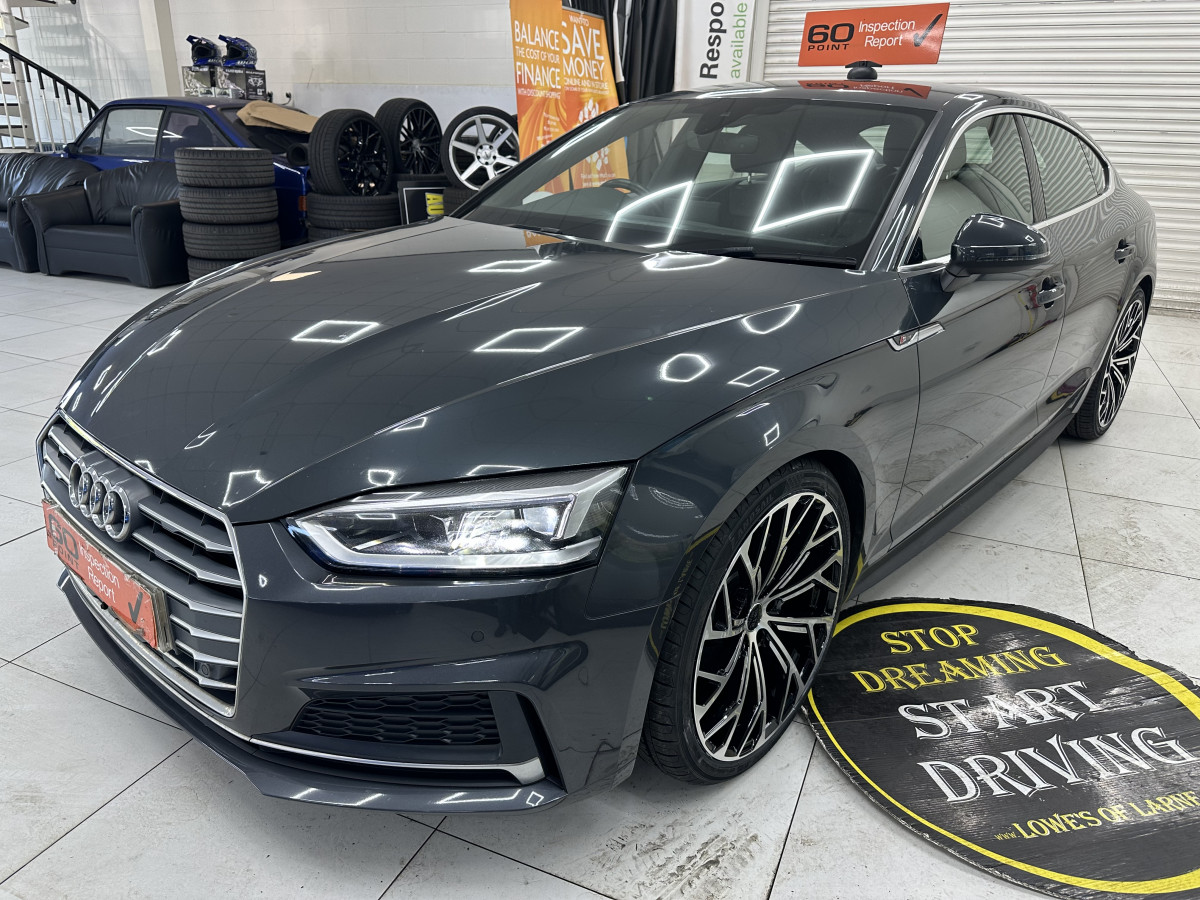 2020 (OCT) AUDI A5 2.0 TDi 40 S LINE SPORTBACK S TRONIC AUTO — BLACK LEATHER & SAT NAV