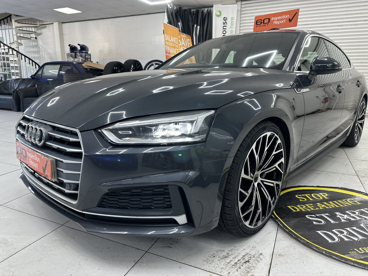 2020 (OCT) AUDI A5 2.0 TDi 40 S LINE SPORTBACK S TRONIC AUTO — BLACK LEATHER & SAT NAV