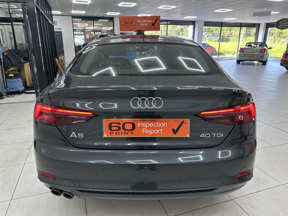 2020 (OCT) AUDI A5 2.0 TDi 40 S LINE SPORTBACK S TRONIC AUTO — BLACK LEATHER & SAT NAV