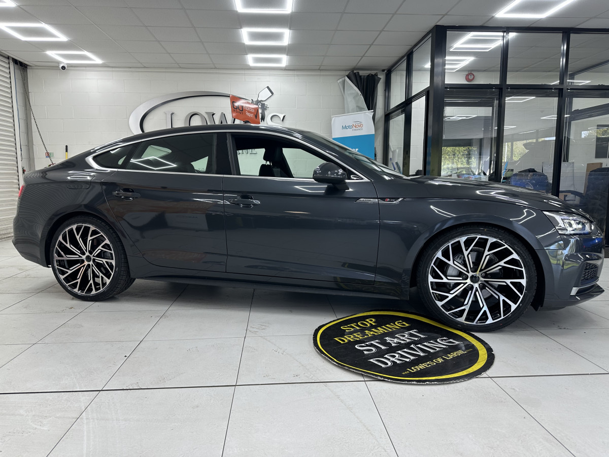 2020 (OCT) AUDI A5 2.0 TDi 40 S LINE SPORTBACK S TRONIC AUTO — BLACK LEATHER & SAT NAV