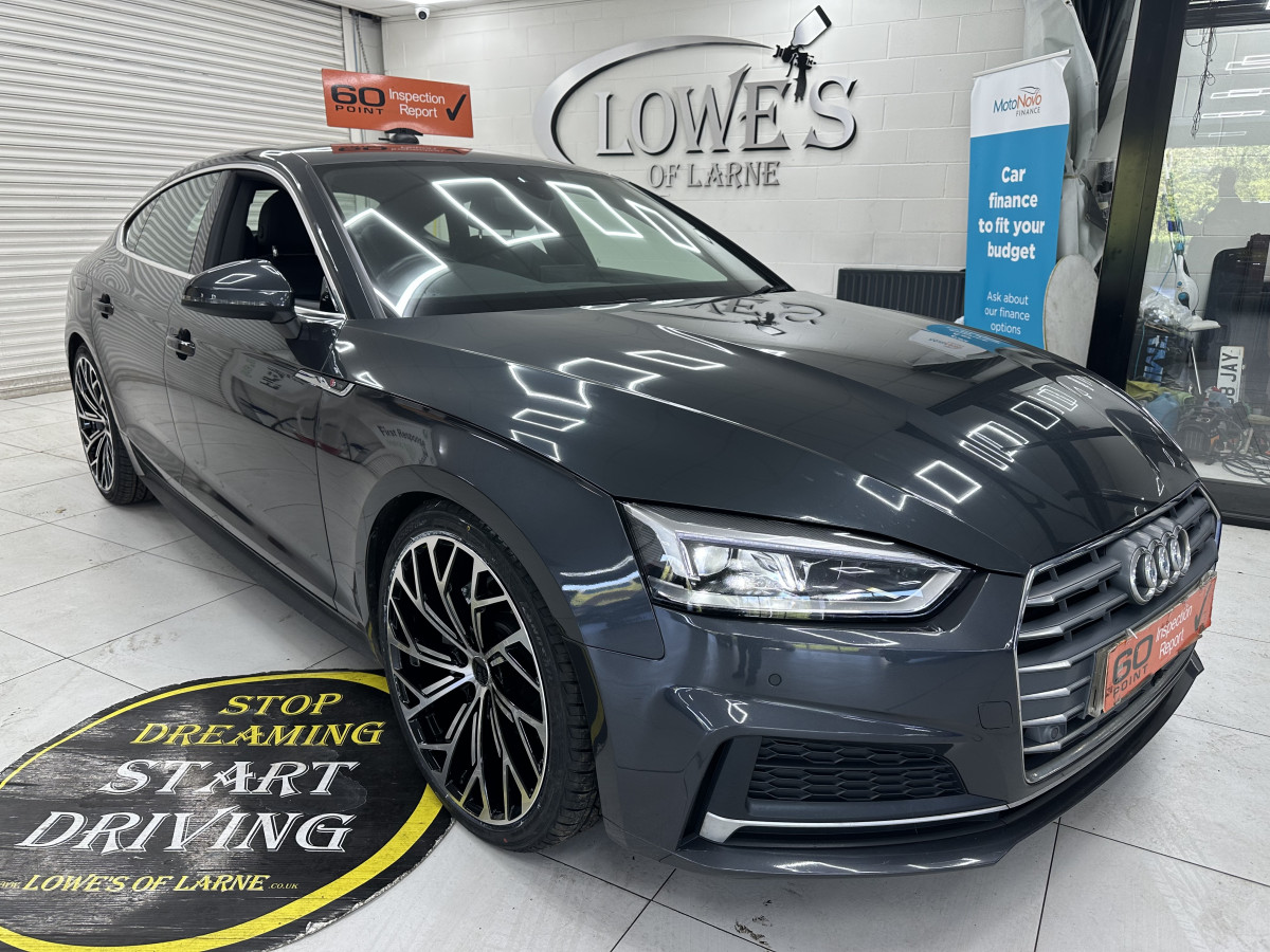 2020 (OCT) AUDI A5 2.0 TDi 40 S LINE SPORTBACK S TRONIC AUTO — BLACK LEATHER & SAT NAV