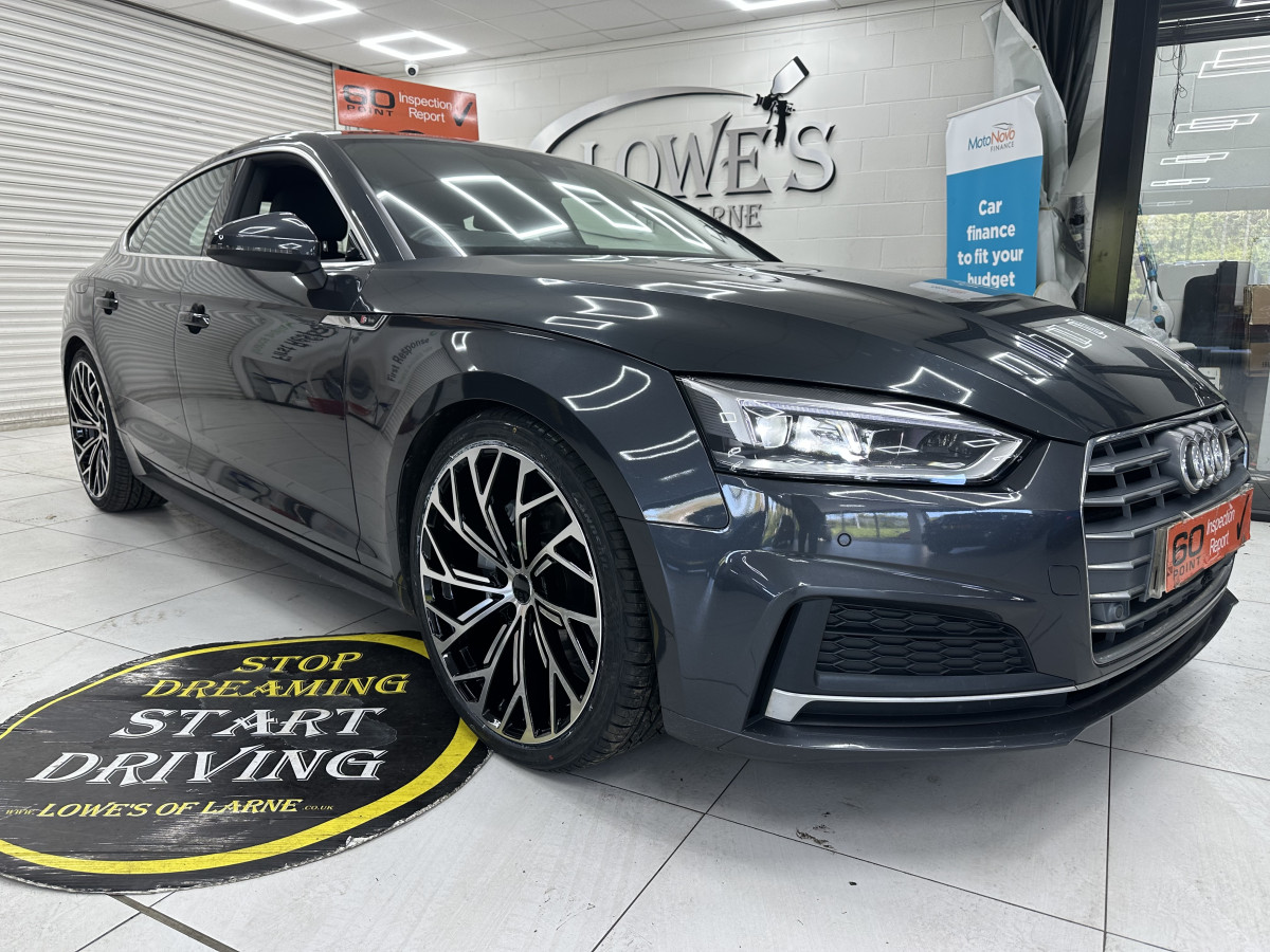 2020 (OCT) AUDI A5 2.0 TDi 40 S LINE SPORTBACK S TRONIC AUTO — BLACK LEATHER & SAT NAV