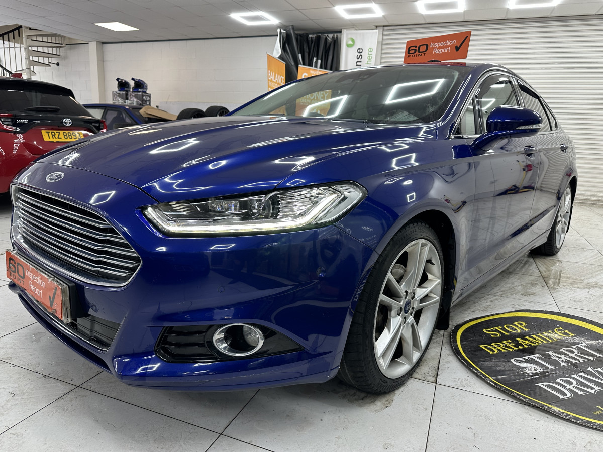 2015 (JULY) FORD MONDEO 2.0 TDCi TITANIUM AUTOMATIC — ONLY 94K — BLACK LEATHER, SAT NAV & 19″ ALLOYS