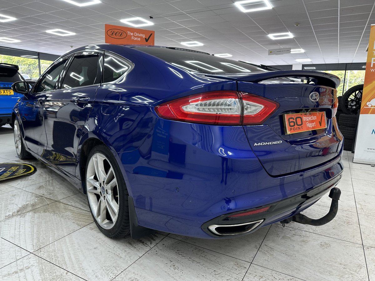 2015 (JULY) FORD MONDEO 2.0 TDCi TITANIUM AUTOMATIC — ONLY 94K — BLACK LEATHER, SAT NAV & 19″ ALLOYS