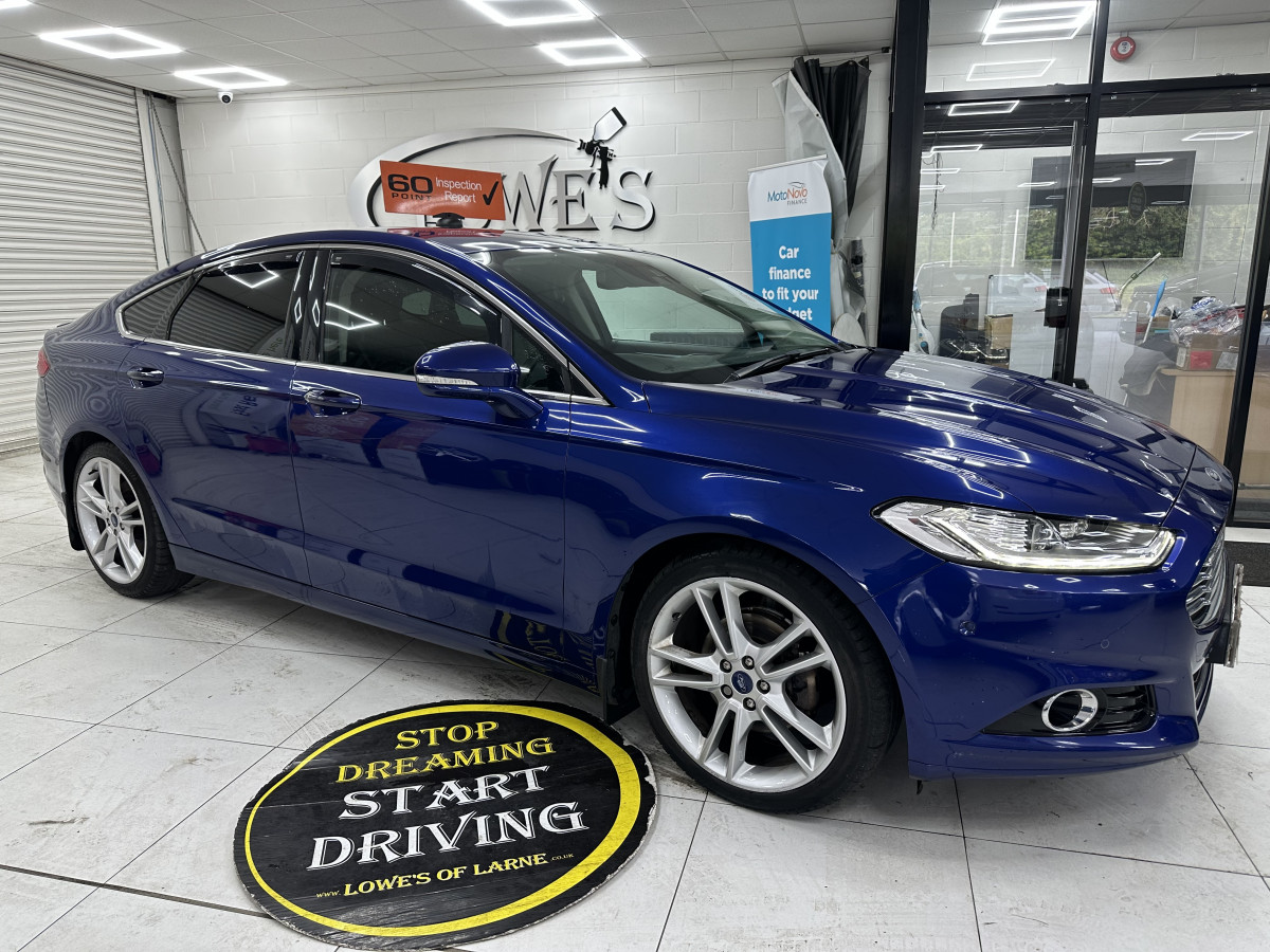 2015 (JULY) FORD MONDEO 2.0 TDCi TITANIUM AUTOMATIC — ONLY 94K — BLACK LEATHER, SAT NAV & 19″ ALLOYS
