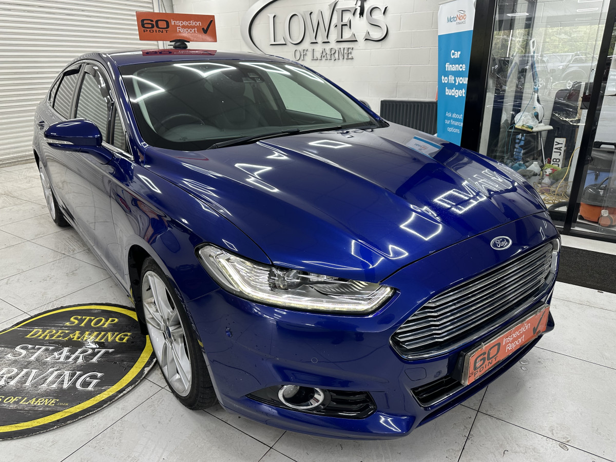 2015 (JULY) FORD MONDEO 2.0 TDCi TITANIUM AUTOMATIC — ONLY 94K — BLACK LEATHER, SAT NAV & 19″ ALLOYS