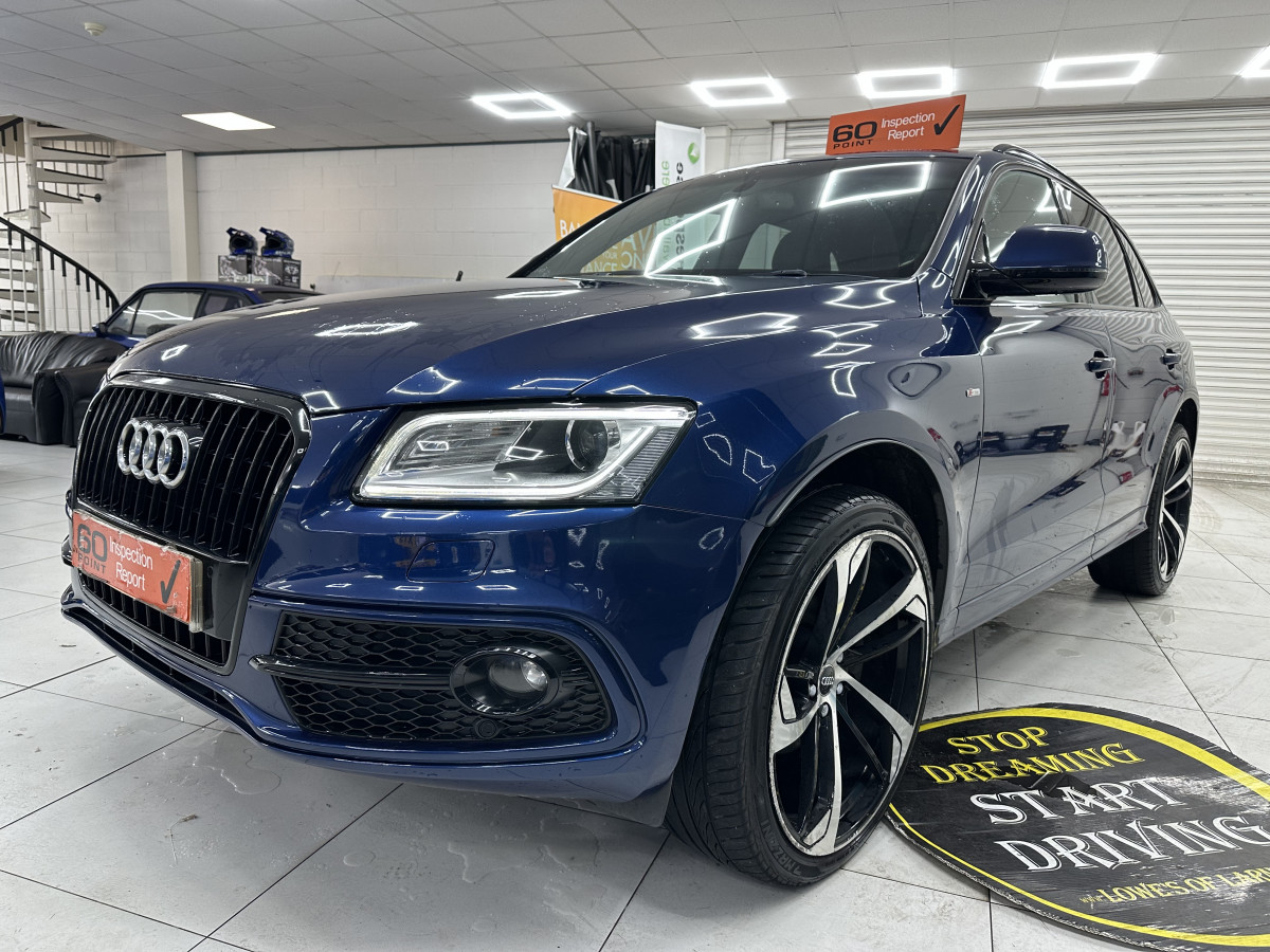2015 (SEPT) AUDI Q5 2.0 TDi S LINE QUATTRO AUTOMATIC with BLACK LEATHER & 22″ ALLOYS