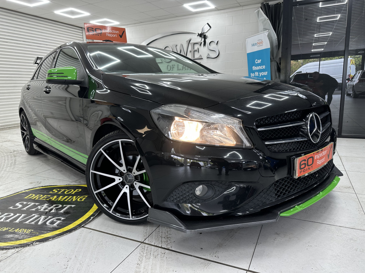 2014 (JULY) MERCEDES A180 1.5 DIESEL ECO SE — FULL SKIRTING BODY KIT & 19″ ALLOYS — £20 TAX
