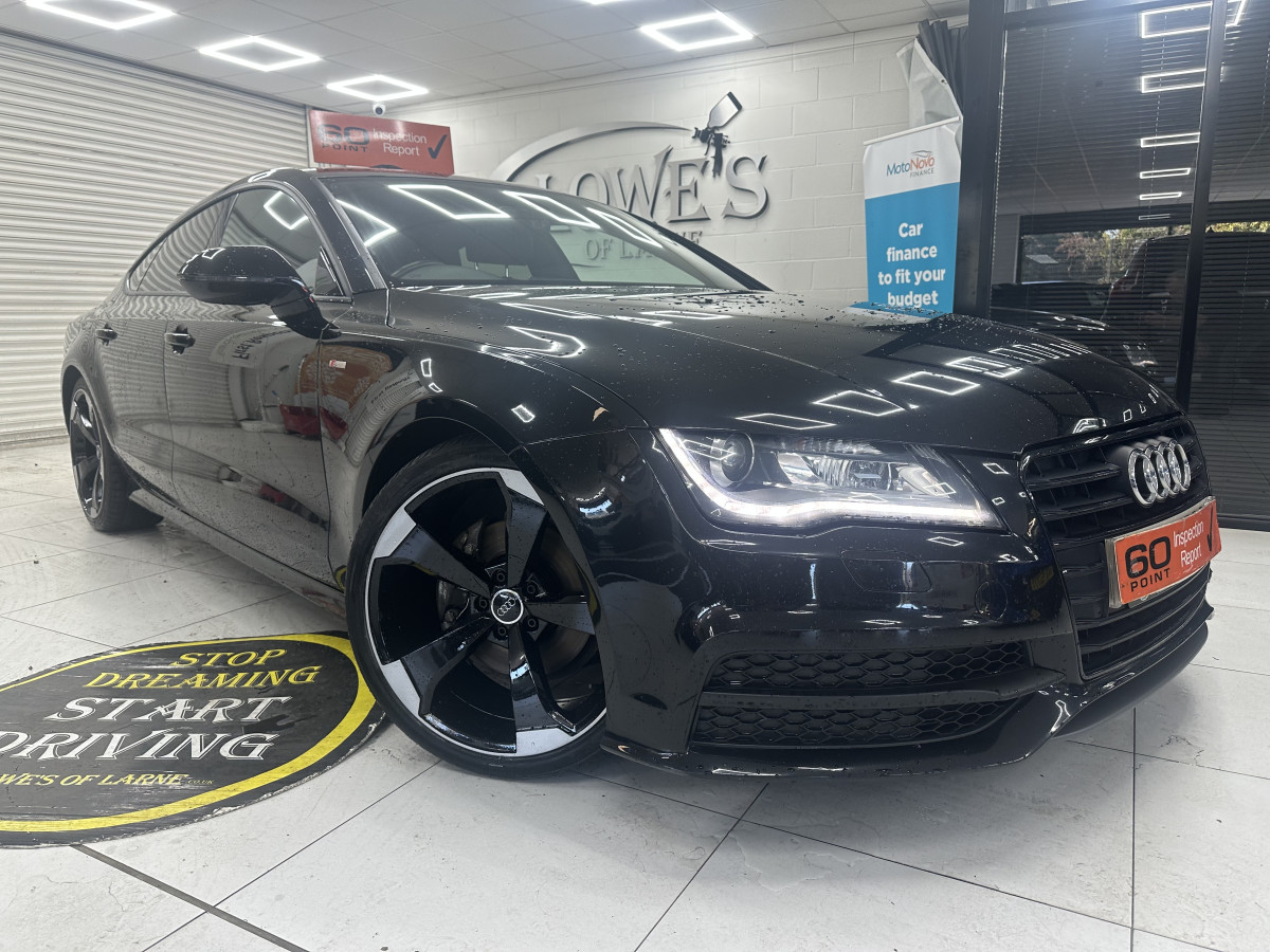 2013 AUDI A7 3.0 TDi QUATTRO 204 BHP BLACK EDITION AUTOMATIC with BLACK LEATHER & SAT NAV