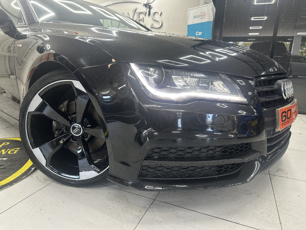 2013 AUDI A7 3.0 TDi QUATTRO 204 BHP BLACK EDITION AUTOMATIC with BLACK LEATHER & SAT NAV